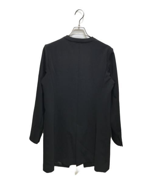 SOEJU（ソージュ）SOEJU (ソージュ) ストレッチファインロングノーカラージャケット ブラック サイズ:Lの古着・服飾アイテム