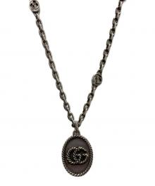 GUCCI（グッチ）の古着「GGマーモント ダブルGペンダントネックレス」｜シルバー