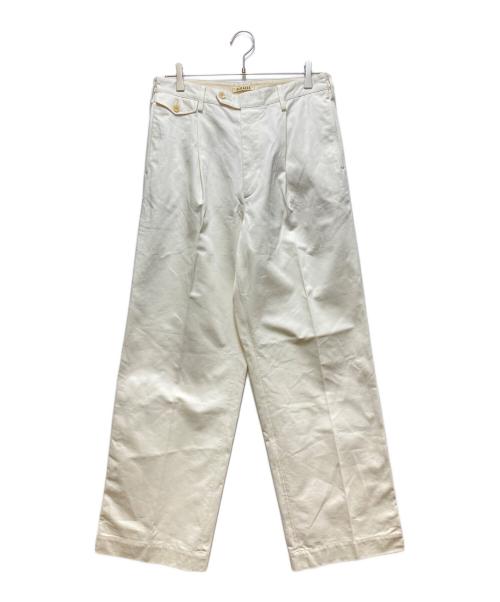 AURALEE（オーラリー）AURALEE (オーラリー) WASHED FINX CHINO ONEーTUCK PANTS(ウォッシュドフィンクスチノワンタックパンツ)　 アイボリー サイズ:3の古着・服飾アイテム