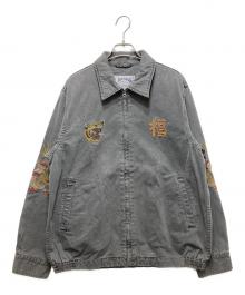 HOUSTON（ヒューストン）の古着「ピグメントダイ 虎刺繍VIETNAM JACKET　51482」｜ブラック