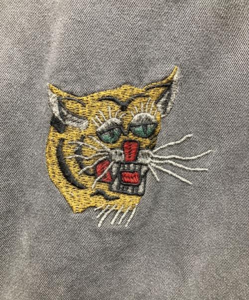 HOUSTON（ヒューストン）HOUSTON (ヒューストン) ピグメントダイ 虎刺繍VIETNAM JACKET　51482 ブラック サイズ:Lの古着・服飾アイテム