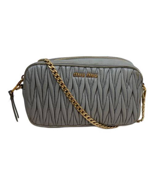 MIU MIU（ミュウミュウ）MIU MIU (ミュウミュウ) マテラッセチェーンショルダーバッグ 5BL005 ブルーの古着・服飾アイテム