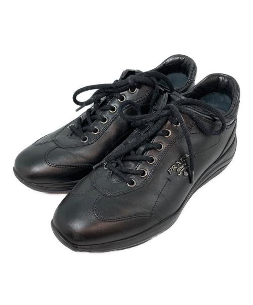 PRADA SPORTS（プラダスポーツ）PRADA SPORTS (プラダスポーツ) レザーローカットスニーカー　SIZE 35　4897　箱付 ブラック サイズ:35の古着・服飾アイテム