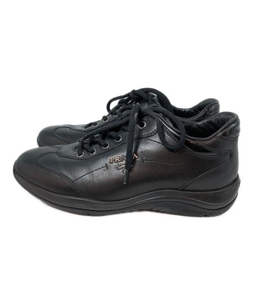 PRADA SPORTS（プラダスポーツ）PRADA SPORTS (プラダスポーツ) レザーローカットスニーカー　SIZE 35　4897　箱付 ブラック サイズ:35の古着・服飾アイテム