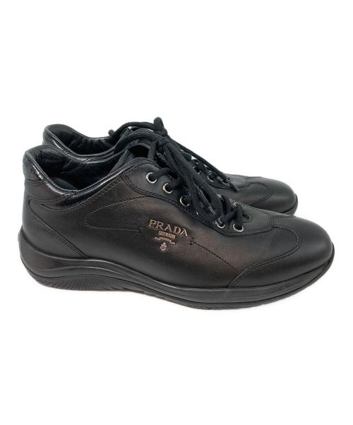 PRADA SPORTS（プラダスポーツ）PRADA SPORTS (プラダスポーツ) レザーローカットスニーカー　SIZE 35　4897　箱付 ブラック サイズ:35の古着・服飾アイテム