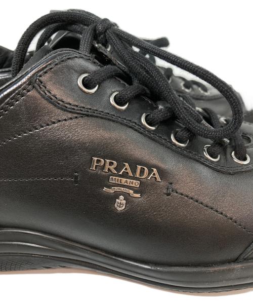 PRADA SPORTS（プラダスポーツ）PRADA SPORTS (プラダスポーツ) レザーローカットスニーカー　SIZE 35　4897　箱付 ブラック サイズ:35の古着・服飾アイテム