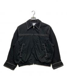 CLANE（クラネ）の古着「W COLOR STUDDED DRIZZLER JACKET/ダブルカラースタッズドドリズラージャケット」｜ブラック