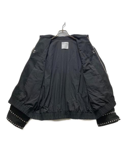 CLANE（クラネ）CLANE (クラネ) W COLOR STUDDED DRIZZLER JACKET/ダブルカラースタッズドドリズラージャケット ブラック サイズ:2の古着・服飾アイテム
