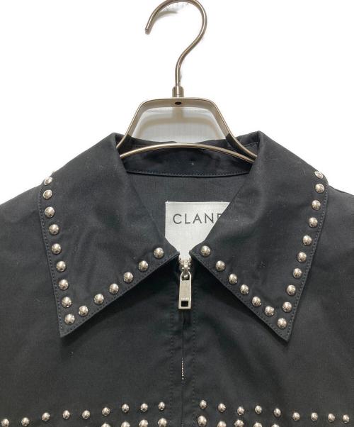 CLANE（クラネ）CLANE (クラネ) W COLOR STUDDED DRIZZLER JACKET/ダブルカラースタッズドドリズラージャケット ブラック サイズ:2の古着・服飾アイテム