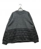 HaaTハート）の古着「カットアウト クルーネックニット HA51KJ305 /ISSEY MIYAKE」｜グレー