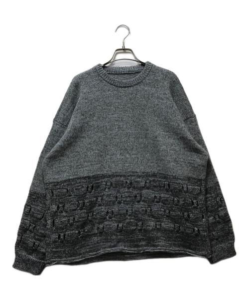 HaaT（ハート）Haat (ハート) カットアウト クルーネックニット HA51KJ305 /ISSEY MIYAKE グレー サイズ:4の古着・服飾アイテム