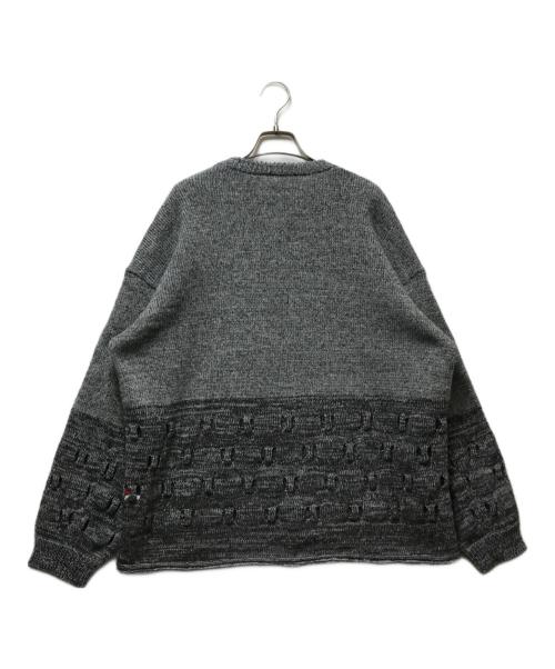 HaaT（ハート）Haat (ハート) カットアウト クルーネックニット HA51KJ305 /ISSEY MIYAKE グレー サイズ:4の古着・服飾アイテム