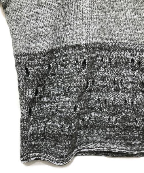 HaaT（ハート）Haat (ハート) カットアウト クルーネックニット HA51KJ305 /ISSEY MIYAKE グレー サイズ:4の古着・服飾アイテム