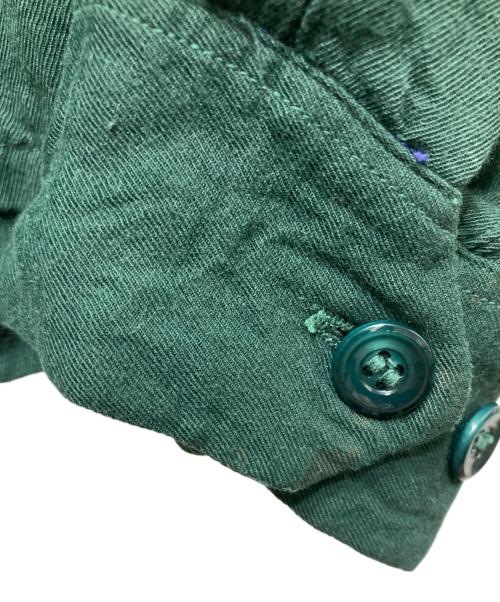 Tha Scalawag（タ スキャラワグ）Tha Scalawag (タ スキャラワグ) 斜めジップ レーヨンギャバジンシャツ/40-50's  グリーン サイズ:3の古着・服飾アイテム