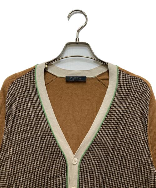 PRADA（プラダ）PRADA (プラダ) ウール×シルク カーディガン ブラウン サイズ:44の古着・服飾アイテム