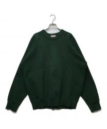 The Ennnoy Professional×charles&Kirk（ザ エンノイ プロフェッショナル）の古着「Round Neck Pullover Sweater （ラウンドネックオーバースウェット）AW22BRENKT01AT」｜グリーン