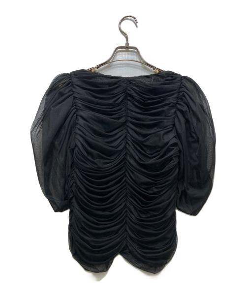 cygne（シーニュ）cygne (シーニュ) チュールブラウス ブラックの古着・服飾アイテム