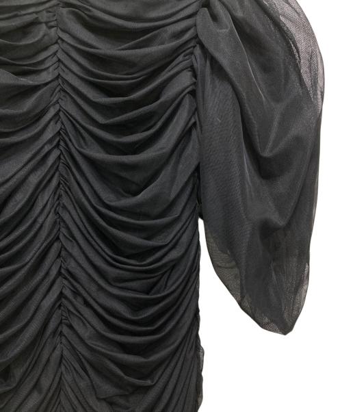 cygne（シーニュ）cygne (シーニュ) チュールブラウス ブラックの古着・服飾アイテム