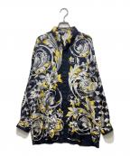 GIANNI VERSACEジャンニ・ヴェルサーチ）の古着「シルク総柄シャツ」｜ブラック