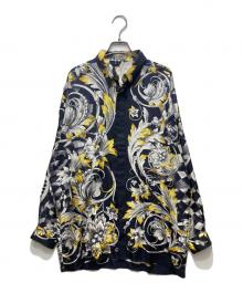 GIANNI VERSACE（ジャンニ・ヴェルサーチ）の古着「シルク総柄シャツ」｜ブラック
