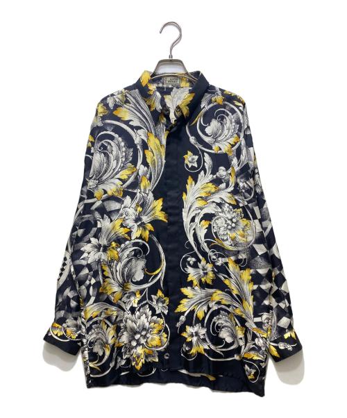 GIANNI VERSACE（ジャンニ・ヴェルサーチ）GIANNI VERSACE (ジャンニ・ヴェルサーチ) シルク総柄シャツ ブラック サイズ:実寸参照の古着・服飾アイテム