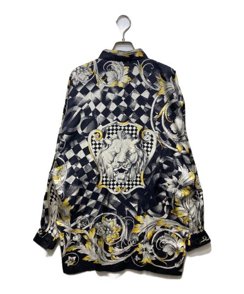 GIANNI VERSACE（ジャンニ・ヴェルサーチ）GIANNI VERSACE (ジャンニ・ヴェルサーチ) シルク総柄シャツ ブラック サイズ:実寸参照の古着・服飾アイテム