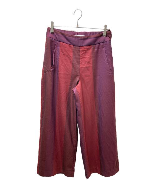 ISSEY MIYAKE（イッセイミヤケ）ISSEY MIYAKE (イッセイミヤケ) ストライプワイドパンツ IM74FF509 レッド サイズ:2の古着・服飾アイテム