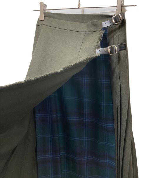 O'NEIL OF DUBLIN（オニールオブダブリン）O'NEIL OF DUBLIN (オニールオブダブリン) ウールプリーツスカート カーキ サイズ:36の古着・服飾アイテム