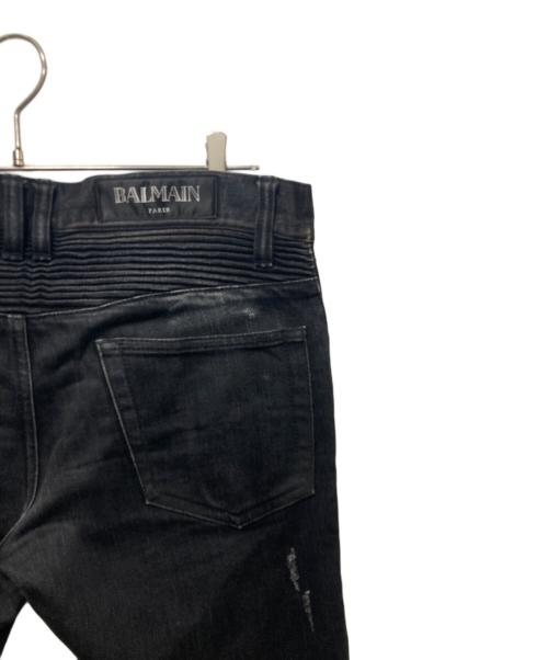 BALMAIN（バルマン）BALMAIN (バルマン) バイカーデニムパンツ ブラック サイズ:29の古着・服飾アイテム