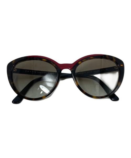 PRADA（プラダ）PRADA (プラダ) サングラス spr02v-f レッド×ブラウン サイズ:54□20の古着・服飾アイテム