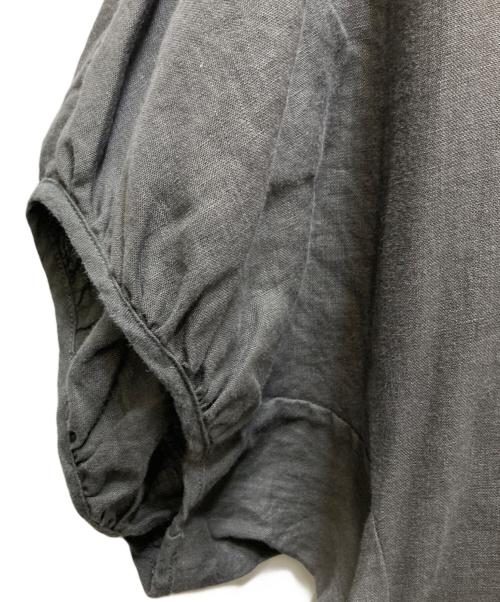 ticca（ティッカ）TICCA (ティッカ) リネンバルーンスリーブワンピース グレー サイズ:FREEの古着・服飾アイテム