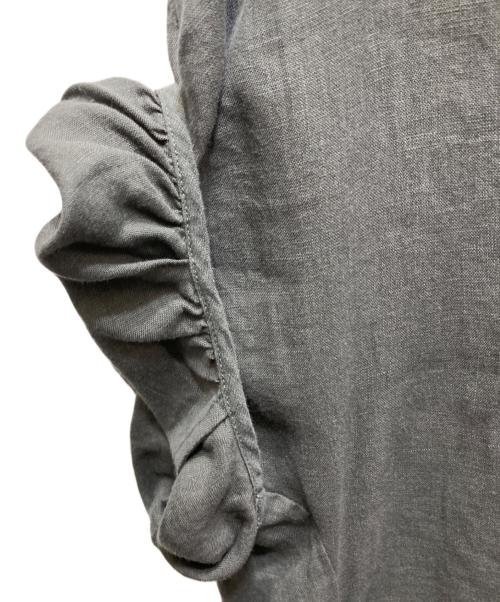 ticca（ティッカ）TICCA (ティッカ) リネンバルーンスリーブワンピース グレー サイズ:FREEの古着・服飾アイテム