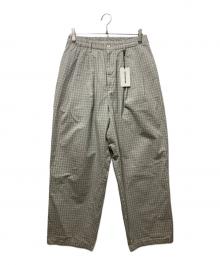 COOTIE PRODUCTIONS（クーティープロダクツ）の古着「Check Weather Cloth 2 Tuck Easy Pants(チェックウェザークロス2タックイージーパンツ)　」｜グレー