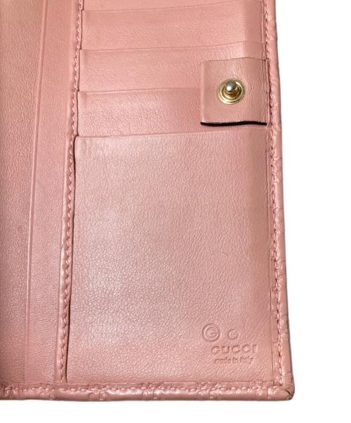 GUCCI（グッチ）GUCCI (グッチ) マイクログッチシマ コンチネンタルウォレット ピンクの古着・服飾アイテム