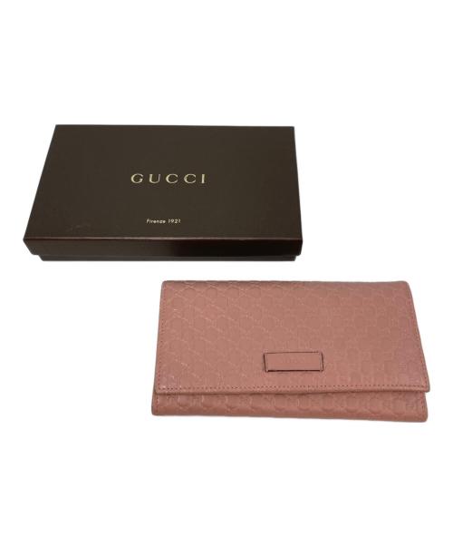 GUCCI（グッチ）GUCCI (グッチ) マイクログッチシマ コンチネンタルウォレット ピンクの古着・服飾アイテム