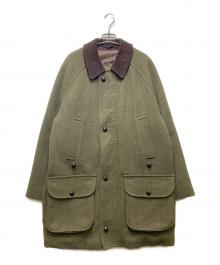 Barbour（バブアー）の古着「90’s DERBY TWEED JACKET（90年代 ダービーツイードジャケット）/ ウールハンティングジャケット / ハーフコート / VINTAGE（ヴィンテージ）/ イングランド製」｜オリーブ