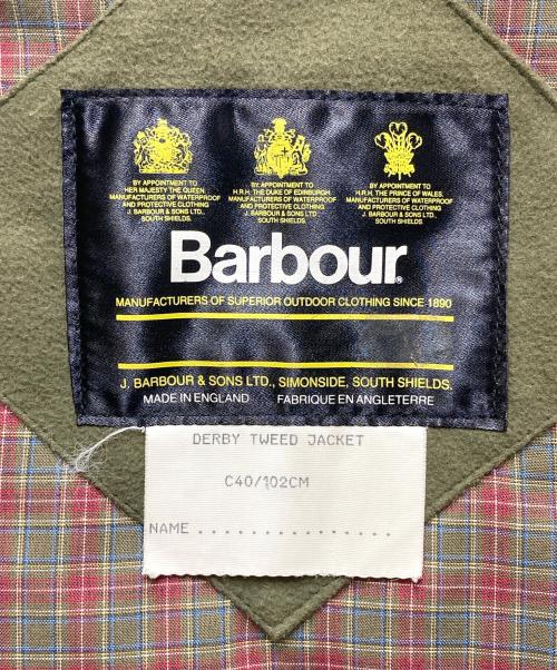 Barbour（バブアー）Barbour 90’s DERBY TWEED JACKET（90年代 ダービーツイードジャケット）/ ウールハンティングジャケット / ハーフコート / VINTAGE（ヴィンテージ）/ イングランド製 オリーブ サイズ:40の古着・服飾アイテム