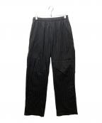 stussyステューシー）の古着「WOOL STRIPE BEACH PANT （ウールストライプビーチパンツ） /23AW」｜ブラック