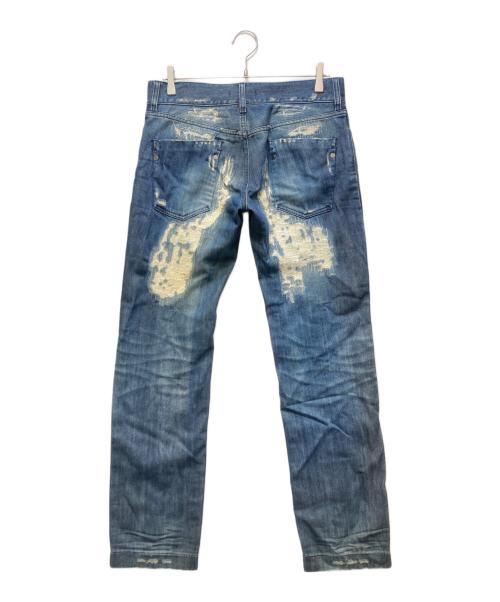 DOLCE & GABBANA（ドルチェ＆ガッバーナ）DOLCE & GABBANA (ドルチェ＆ガッバーナ) ダメージ加工デニムパンツ インディゴ サイズ:46の古着・服飾アイテム