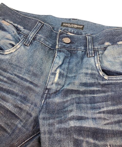 DOLCE & GABBANA（ドルチェ＆ガッバーナ）DOLCE & GABBANA (ドルチェ＆ガッバーナ) ダメージ加工デニムパンツ インディゴ サイズ:46の古着・服飾アイテム