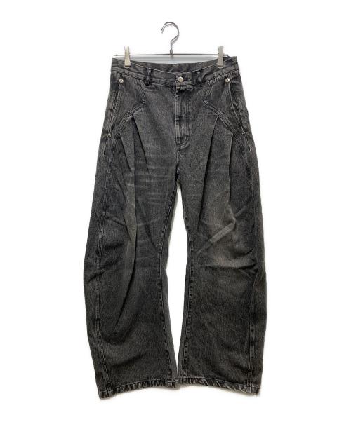 CONZ（コンズ）CONZ (コンズ) バギーシルエットカーブデニムパンツ ブラック サイズ:1の古着・服飾アイテム
