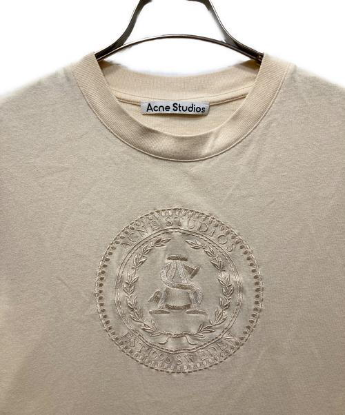 Acne studios（アクネ ストゥディオズ）ACNE STUDIOS (アクネ ストゥディオズ) ロゴ刺繍Ｔシャツ ベージュ サイズ:XSの古着・服飾アイテム