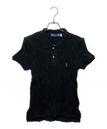 POLO BY RALPH LAUREN（ポロ バイ ラルフローレン）の古着「ケーブルニット ポロシャツ」｜ブラック
