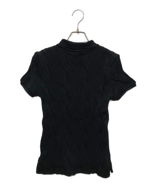 POLO BY RALPH LAUREN（ポロ バイ ラルフローレン）POLO by RALPH LAUREN (ポロ バイ ラルフローレン) ケーブルニット ポロシャツ ブラック サイズ:Mの古着・服飾アイテム