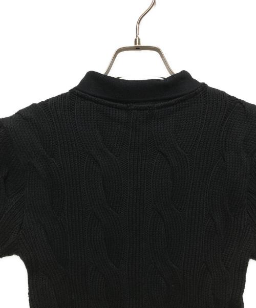 POLO BY RALPH LAUREN（ポロ バイ ラルフローレン）POLO by RALPH LAUREN (ポロ バイ ラルフローレン) ケーブルニット ポロシャツ ブラック サイズ:Mの古着・服飾アイテム