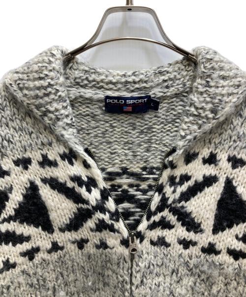 POLO SPORT（ポロスポーツ）POLO SPORT (ポロスポーツ) カウチンニットカーディガン　KR-RS-IA4001 グレー サイズ:Lの古着・服飾アイテム