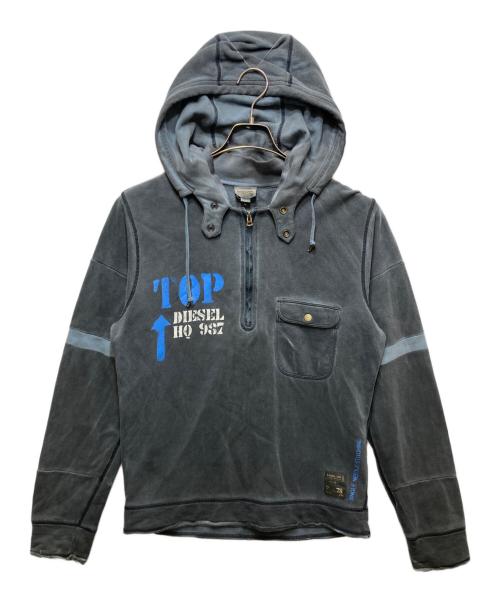 DIESEL（ディーゼル）DIESEL (ディーゼル) ハーフジップパーカー　Y2K 00’S ブラック サイズ:Lの古着・服飾アイテム