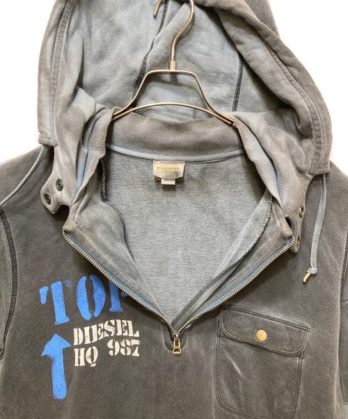 DIESEL（ディーゼル）DIESEL (ディーゼル) ハーフジップパーカー　Y2K 00’S ブラック サイズ:Lの古着・服飾アイテム