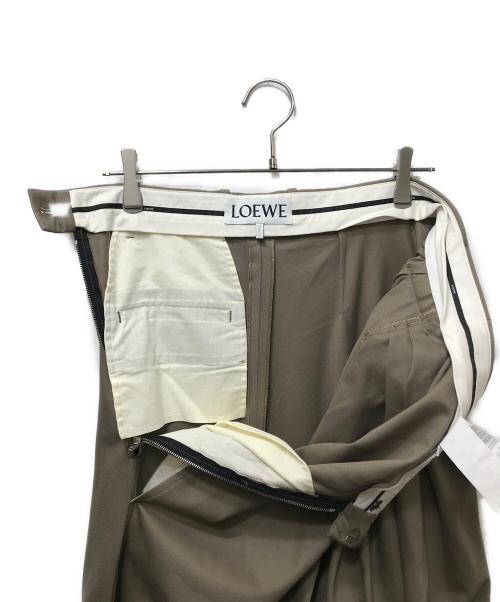 LOEWE（ロエベ）LOEWE (ロエベ) Draped trousers in cotton and silk/ドレープドトラウザーズインコットンアンドシルクパンツ H526Y04WGM /25SS ベージュ サイズ:46の古着・服飾アイテム