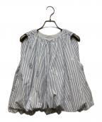 ne quittez pasヌキテパ）の古着「Poplin Foil Print Balloon Top」｜ホワイト